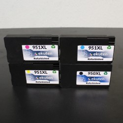HP 950XL, 951XL Refurbished 4 Color Cartridges Pack