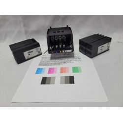reconditioned HP 950 printhead with 2 sets of refilled cartridges