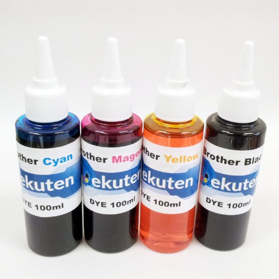 Refill 100ml 4 color for Brother Ink Cartirdges and CISS - UV DYE Ink Set