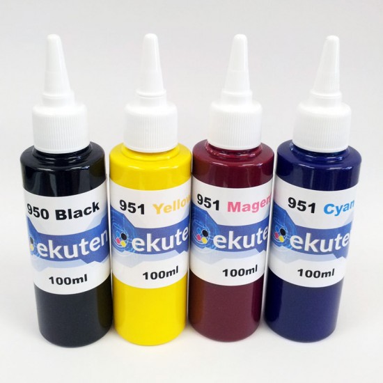 ekuten 400ml Refill Ink for HP 950 950XL 951 951XL Cartridges and CISS - Pigment ink 